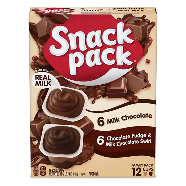 Milk Chocolate and Chocolate Fudge/Milk Chocolate Swirl Pudding Cups Family Pack, 12 Count Pudding Cups