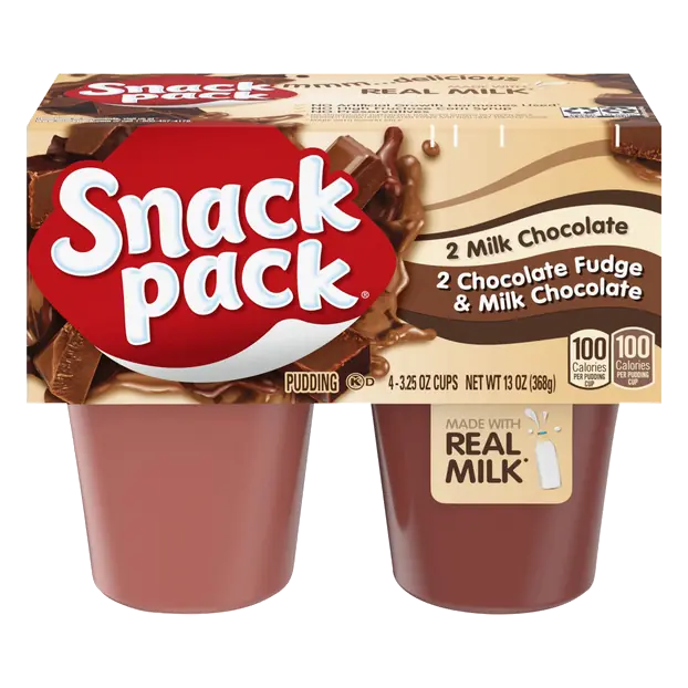 Milk Chocolate & Chocolate Fudge Pudding Cups - 4 ct