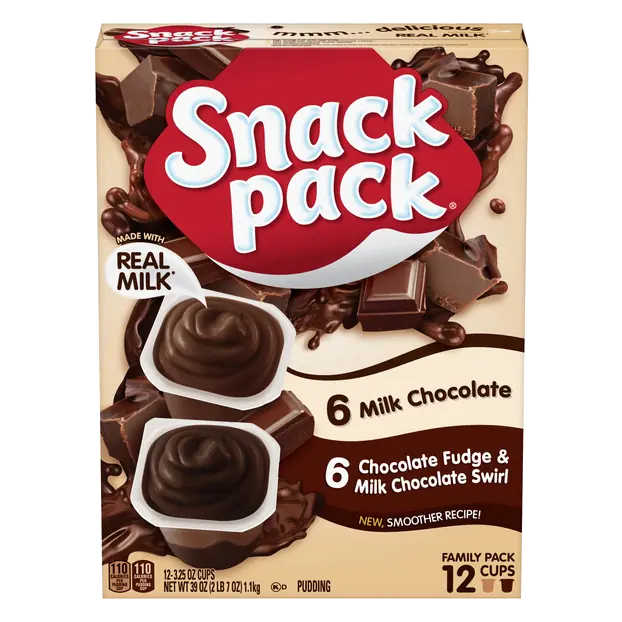 Milk Chocolate & Chocolate Fudge Swirl Pudding Cups - 12 ct