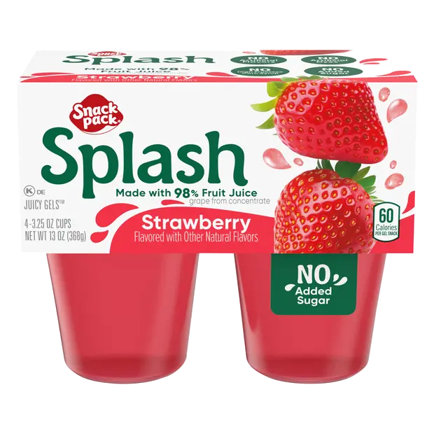 Splash Strawbery Juicy Gels Cups - 4 ct