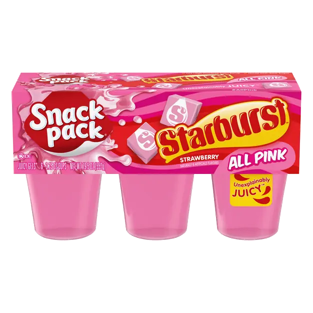 Starburst All Pink Strawberry Juicy Gels Cups - 6 ct