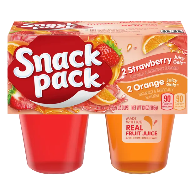 Strawberry & Orange Juicy Gels Cups - 4 ct