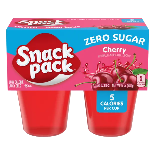 Zero Sugar Cherry Juicy Gels Cups - 4 ct