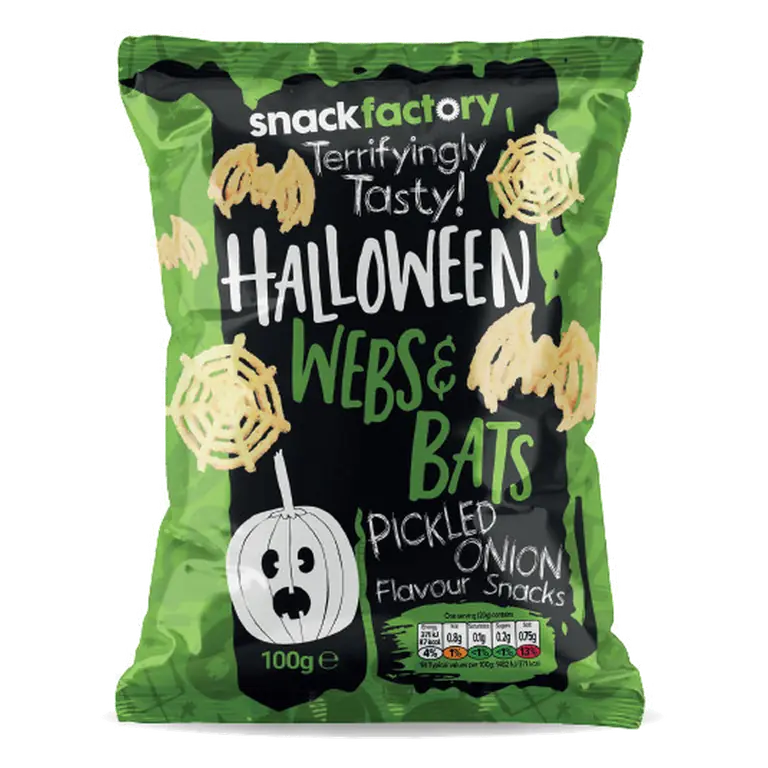 Snackfactory Halloween Bats & Webs Pickled Onion 100g