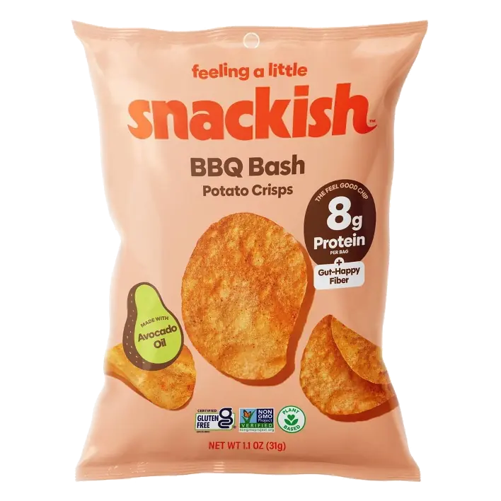Snackish BBQ Bash 8g Protein Potato Crisps, 1.1oz