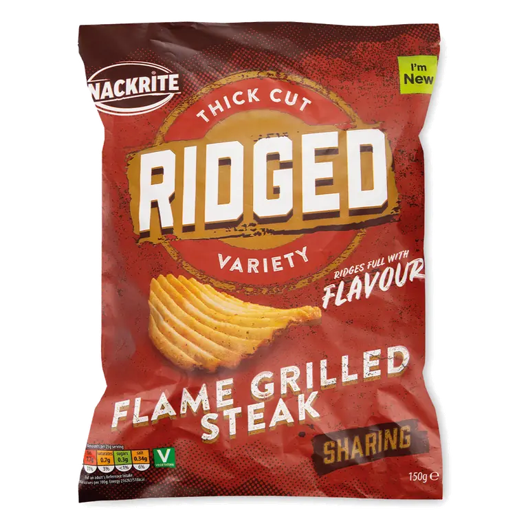 Grilled Steak Ridged Crisps Share Bag