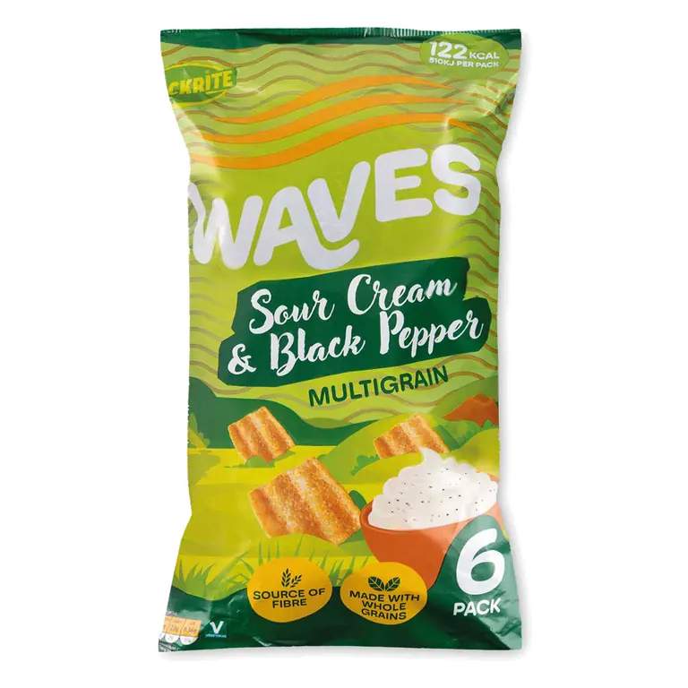 Sour Cream & Black Pepper Multigrain Waves 6 Pack