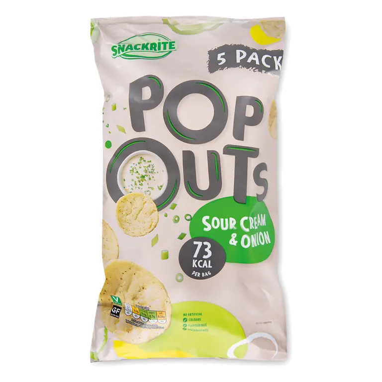 Sour Cream & Onion Flavour Popouts Crisps 5 Pack