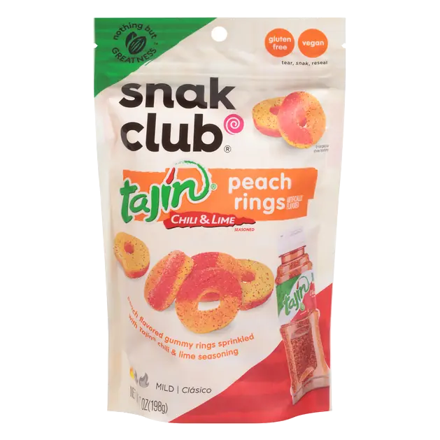 Mild Tajin Chili & Lime Seasoned Peach Rings Gummies