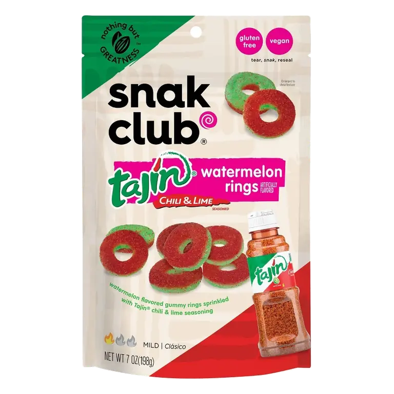 Snack Club Tajin Watermelon Rings Candy, 7oz