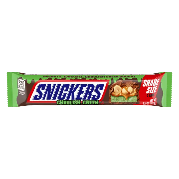 Ghoulish Green Halloween Candy Bar Share Size