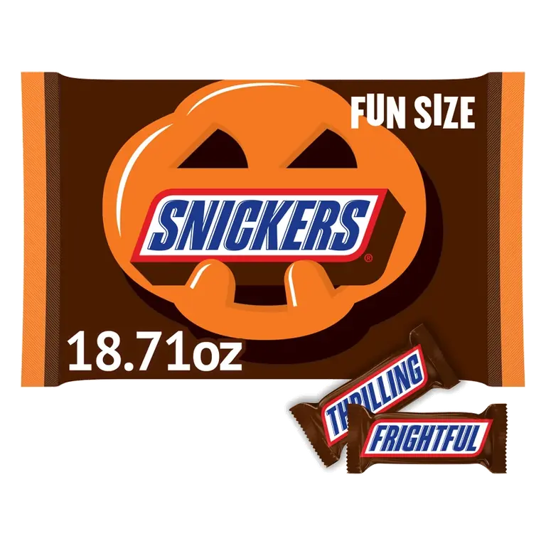 Snickers Halloween Chocolate Fun Size Bars Candy Pack, 18.71oz