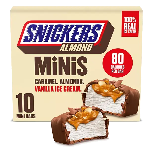 Ice Cream Minis, Milk Chocolatey, Caramel, Almond and Vanilla Ice Cream Bars