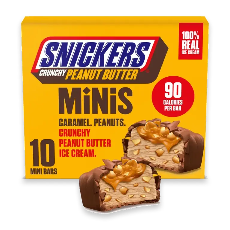 Ice Cream Minis, Milk Chocolatey, Caramel and Crunchy Peanut Butter Ice Cream Bars