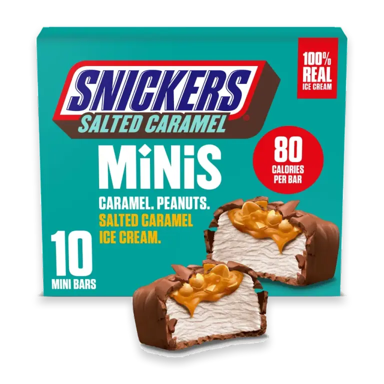 Ice Cream Minis, Salted Caramel Ice Cream Bars, 10 Pack, 9.5 Oz