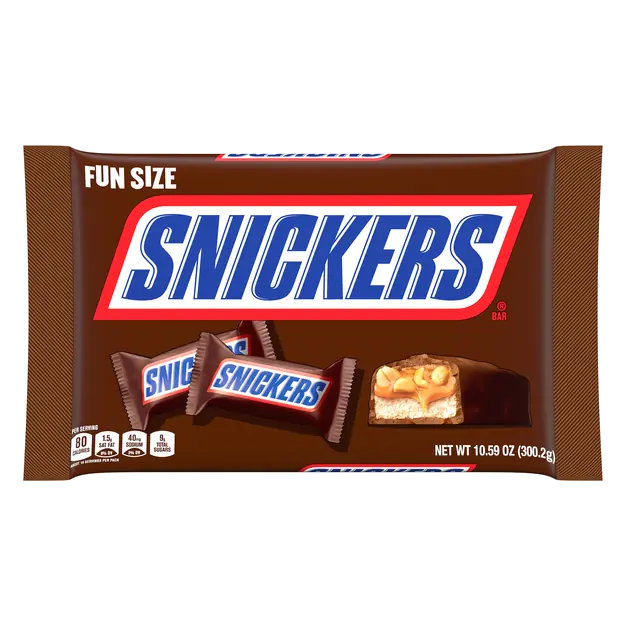 Peanuts Caramel & Milk Chocolate Candy Bars Fun Size