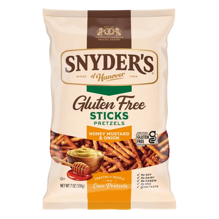 Gluten Free Pretzel Sticks, Honey Mustard and Onion