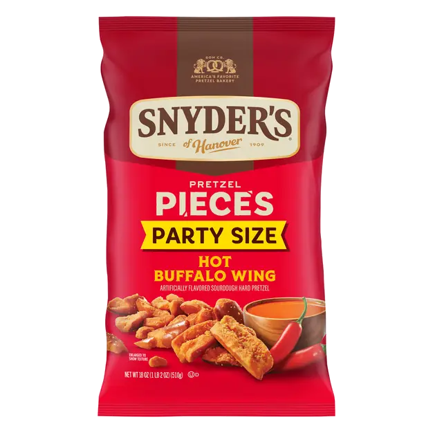 Hot Buffalo Wing Flavored Pretzel Pieces Party Size