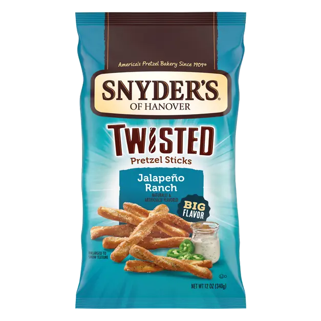 Jalapeno Ranch Flavored Twisted Pretzel Sticks