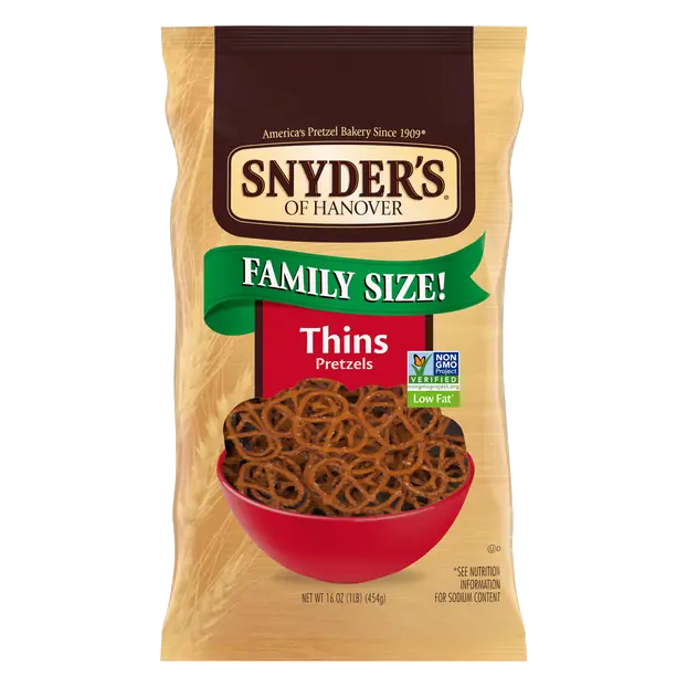 Low Fat Pretzels Thins Family Size!