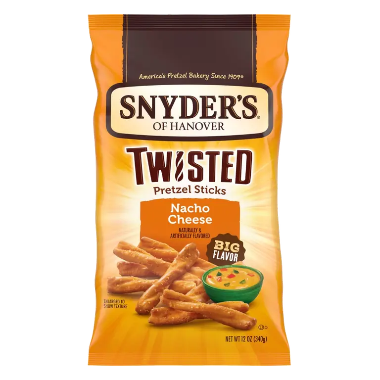 Nacho Cheese Twisted Pretzel Sticks