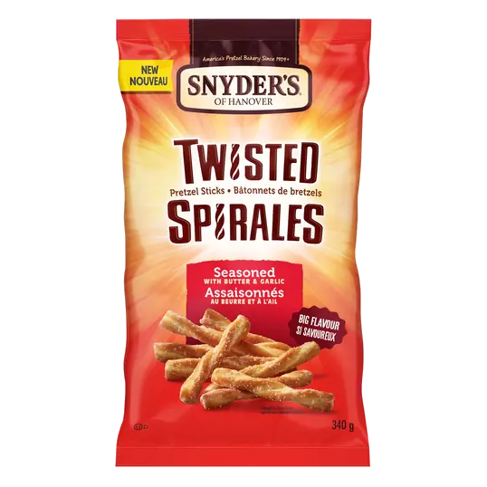 Snyder's Of Hanover Twisted Pretzel Sticks Seasoned With Butter & Garlic 340 g