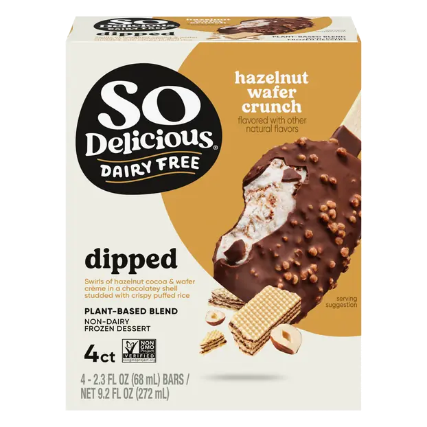 Dairy Free Hazelnut Wafer Crunch Frozen Dessert Bars - 4 ct