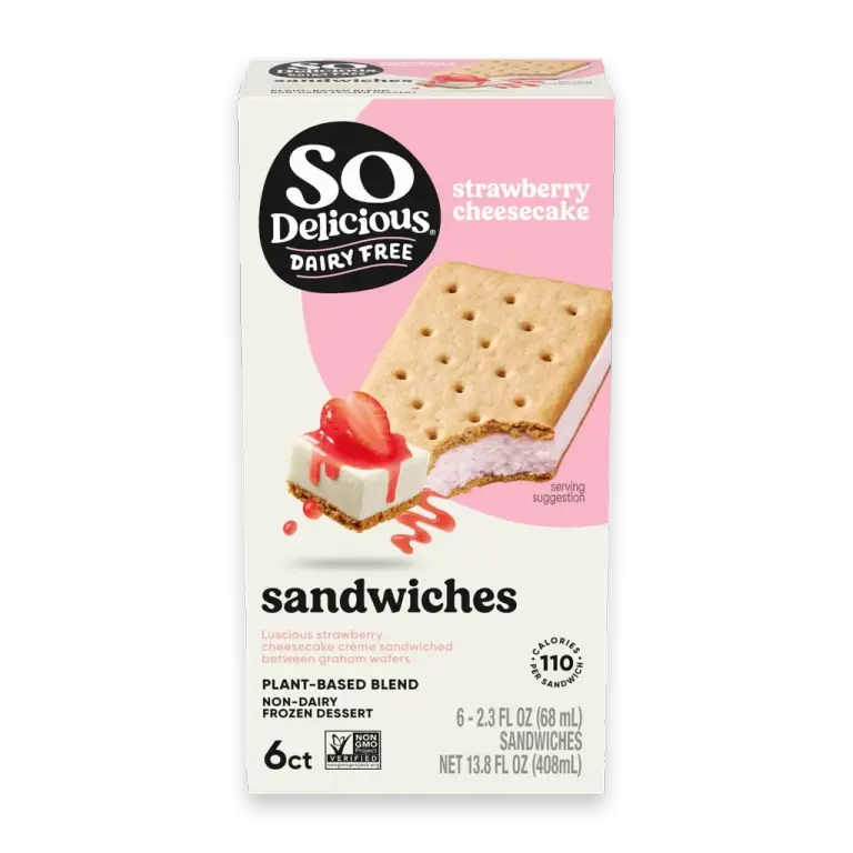 Dairy Free Vegan Strawberry Cheesecake Frozen Dessert Sandwiches