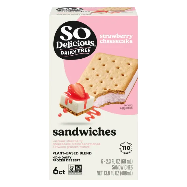 Plant-Based Strawberry Cheesecake Dessert Sandwiches - 6 ct