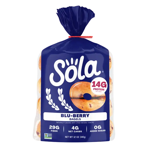 14g Protein Keto Friendly High Fiber Blu-Berry Bagels - 4 ct