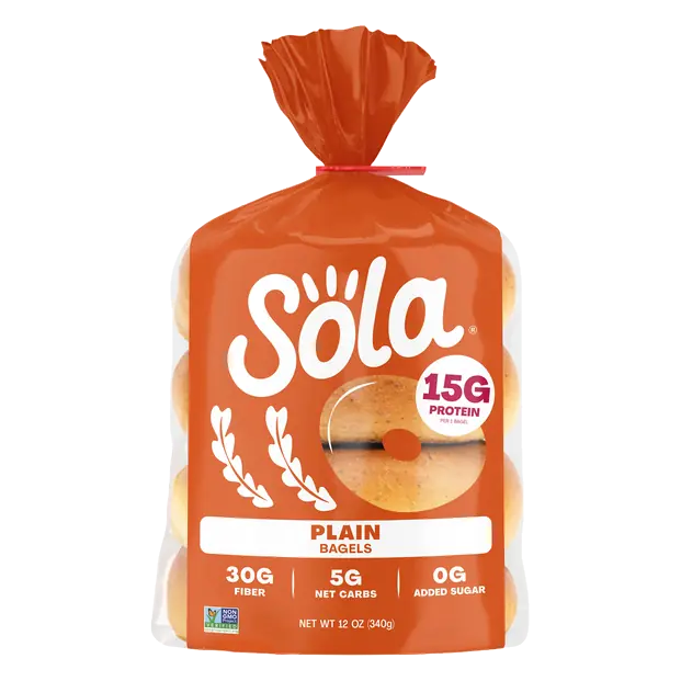 15g Protein Keto Friendly High Fiber Plain Bagels - 4 ct
