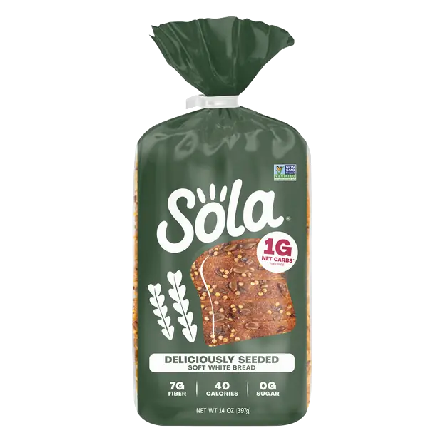 Keto Friendly 40 Calories Deliciously Seeded Soft White Bread Sliced