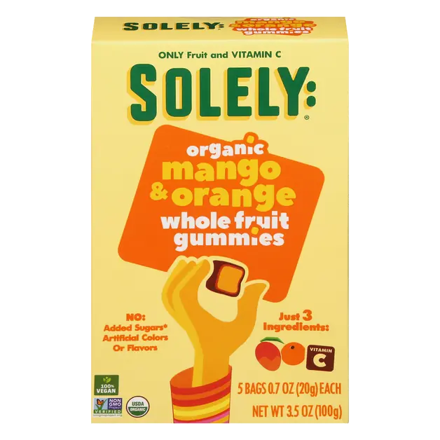 Organic Whole Fruit Gummies Mango & Orange - 5 ct