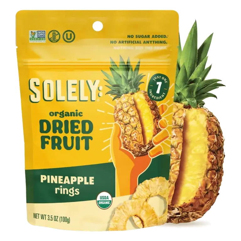 Solely Organic Pineapple Rings Dried Fruit, 3.5oz