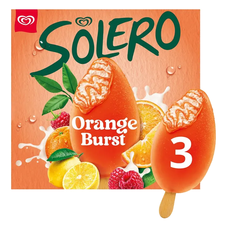 Orange Burst Ice Cream Sticks 3 x 90ml