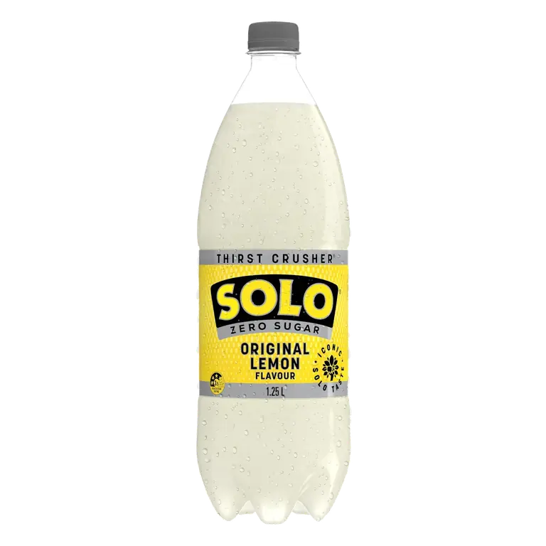 Schweppes Solo Thirst Crusher Original Lemon Zero Sugar Bottle