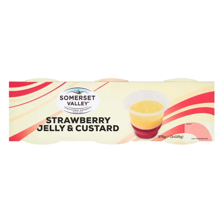Strawberry Jelly & Custard 3 x 125g (375g)