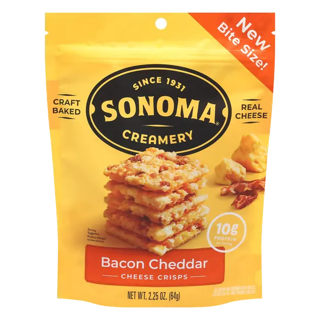 Bacon Cheddar Crisps Crunchy Real Cheese Snacks