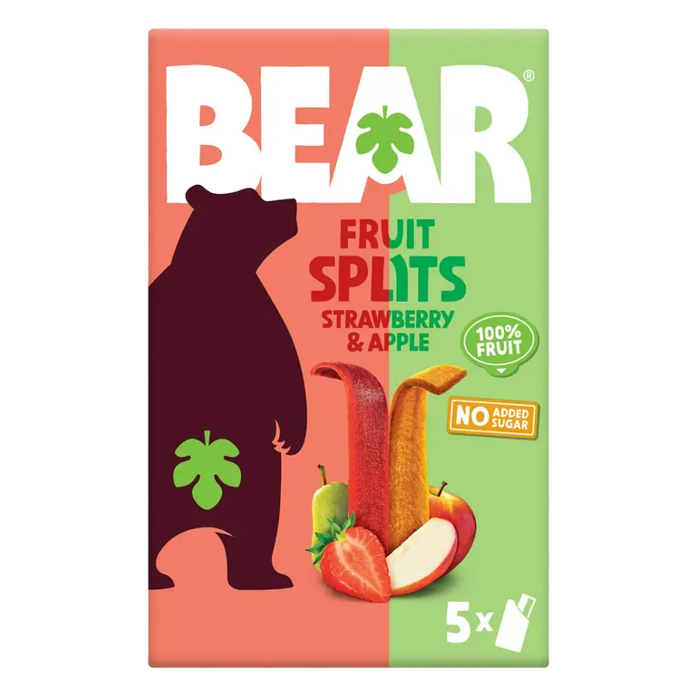 BEAR Fruit Splits Strawberry & Apple Multipack 5x20g