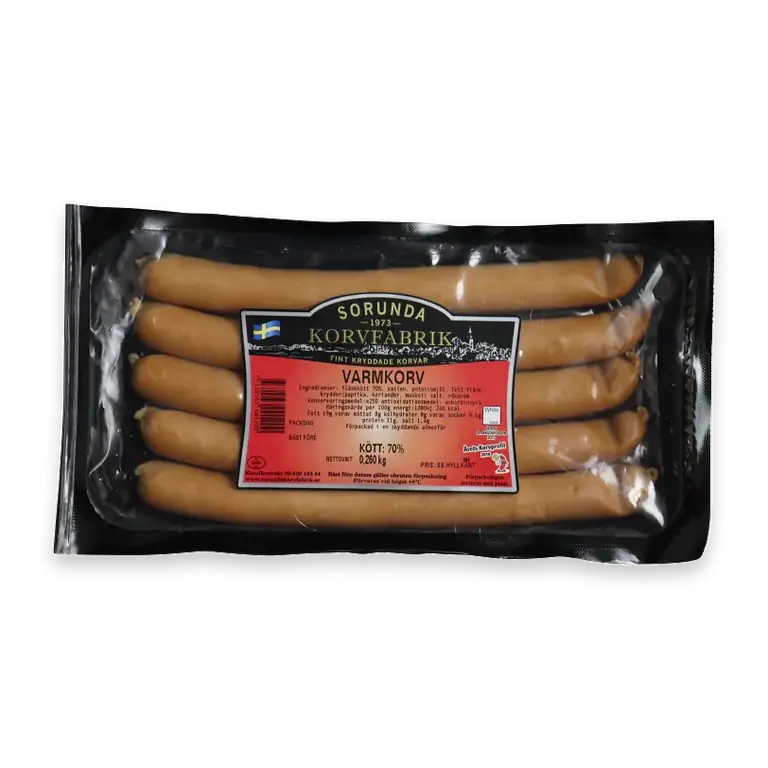 Varmkorv 70% kötthalt 260g