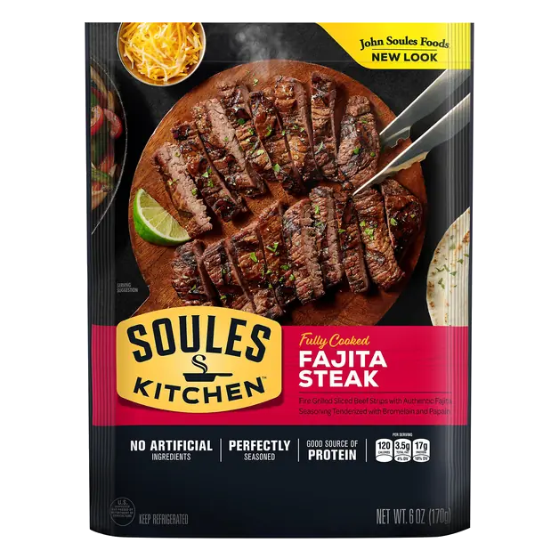 Fully Cooked Natural Fire Grilled Beef Steak Fajitas Strips