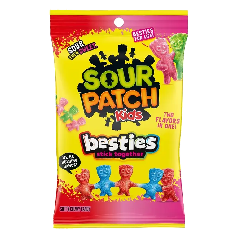 SOUR PATCH KIDS Besties 2 Flavors in 1 Soft & Chewy Gummy Candy, 7.17oz