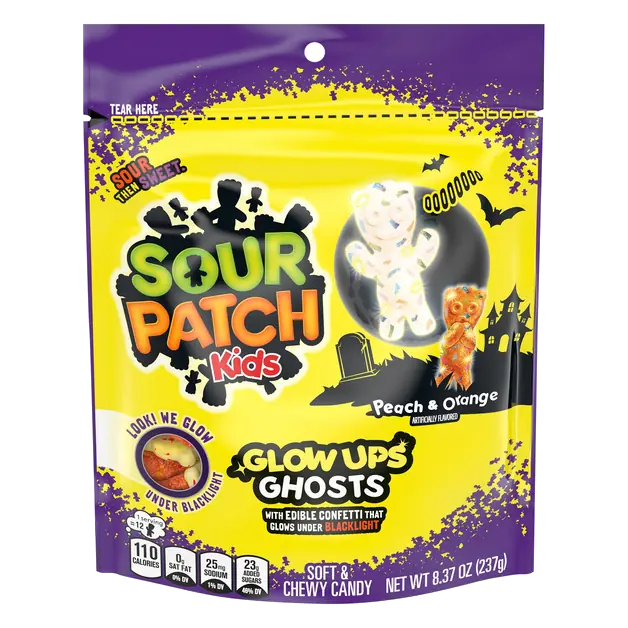 Kids Glow Ups Ghosts Soft & Chewy Gummy Halloween Candy