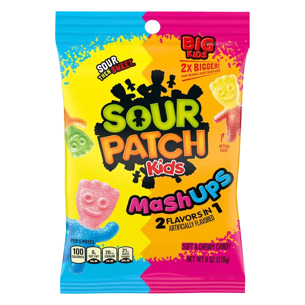 Kids Heads Sour Then Sweet Soft & Chewy Candy