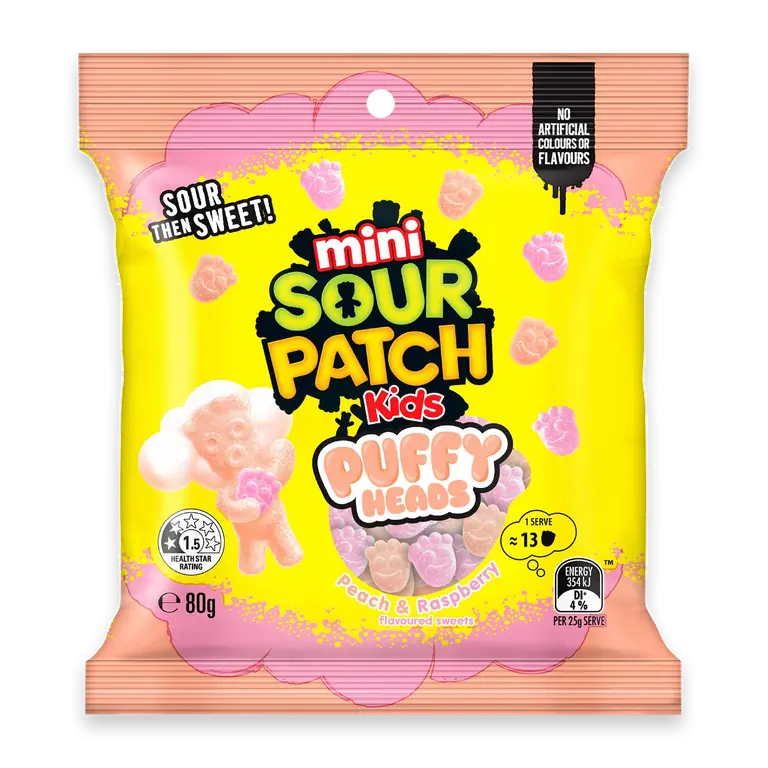 Mini Puffy Heads Peach & Raspberry
