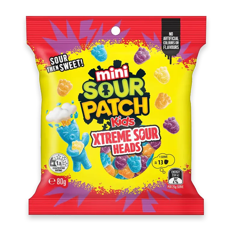 Mini Xtreme Sour Heads Lollies