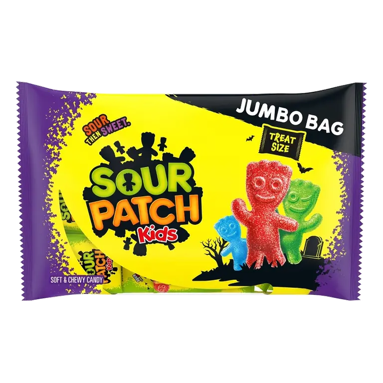 SOUR PATCH KIDS Soft & Chewy Gummy Halloween Candy Jumbo Bag, 15.4oz/35ct