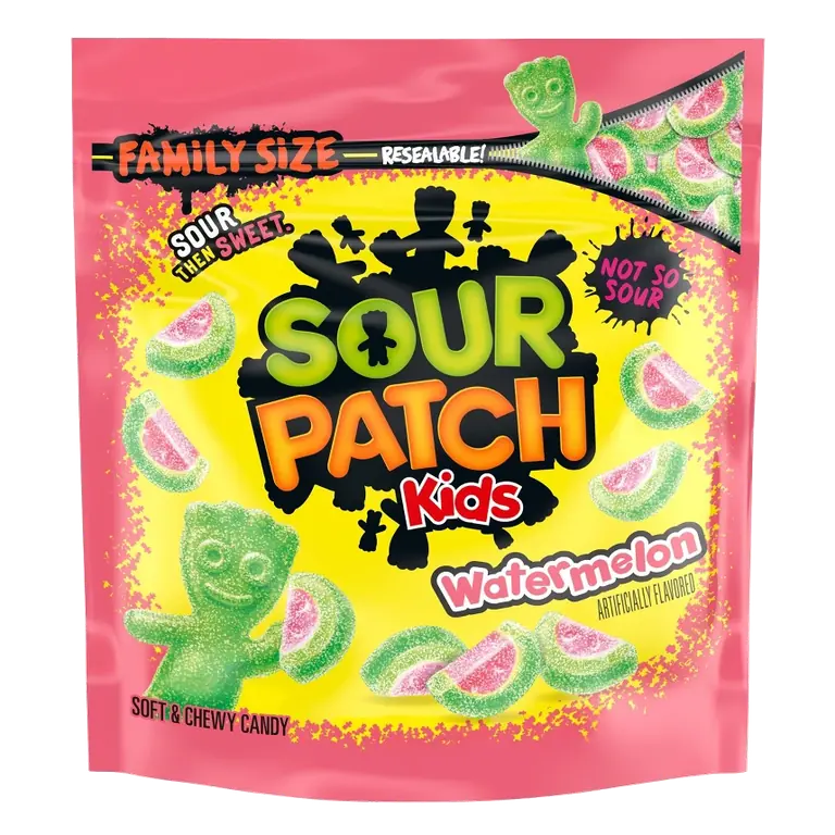 SOUR PATCH KIDS Watermelon Soft & Chewy Gummy Family Size Bulk Candy, 1.8lb