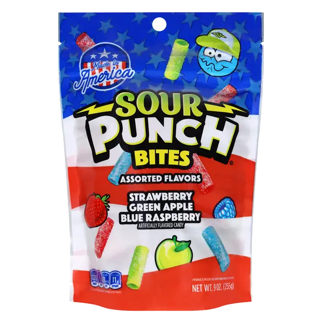 Bites Strawberry Green Apple & Blue Raspberry Chewy Candy