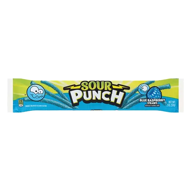 Blue Raspberry Straws Candy